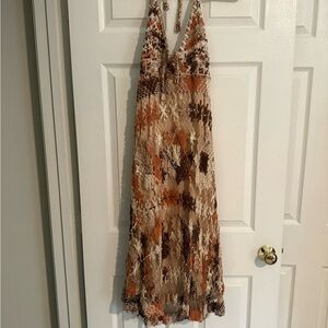 Bohemian Patchwork Halter Dress